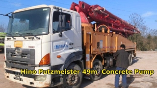 ปั๊มคอนกรีต Hino Chassis Putzmeister 49m ที่หายากและพรีเมียม 2012 – สภาพดีเยี่ยม ต้องดู!