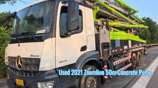 รถปั๊มคอนกรีต Zoomlion 50m มือสองรุ่นปี 2021 แชสซี Mercedes-Benz